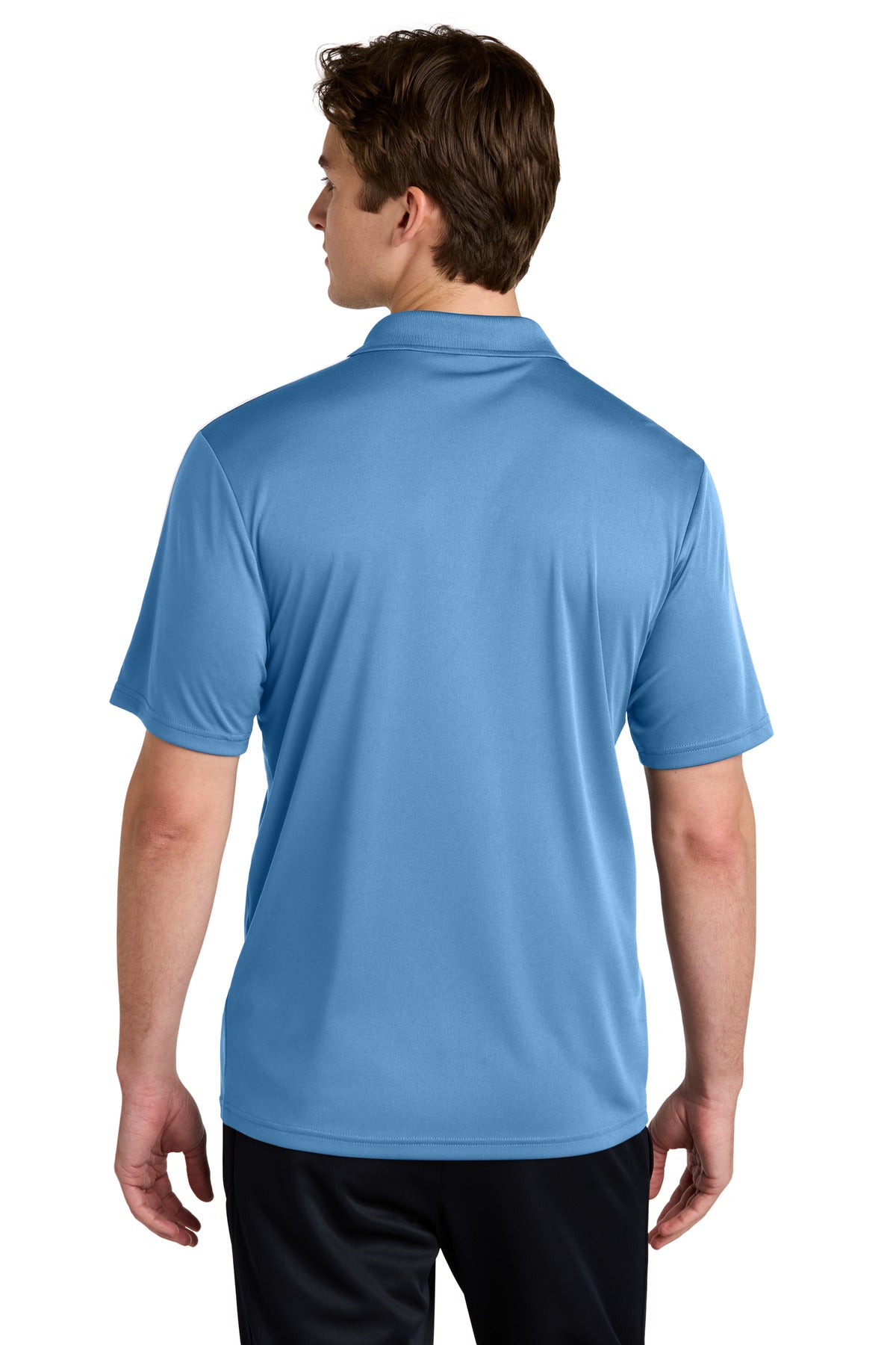 Custom Embroidered Sport-Tek Competitor United Polo ST104,Carolina Blue/ White