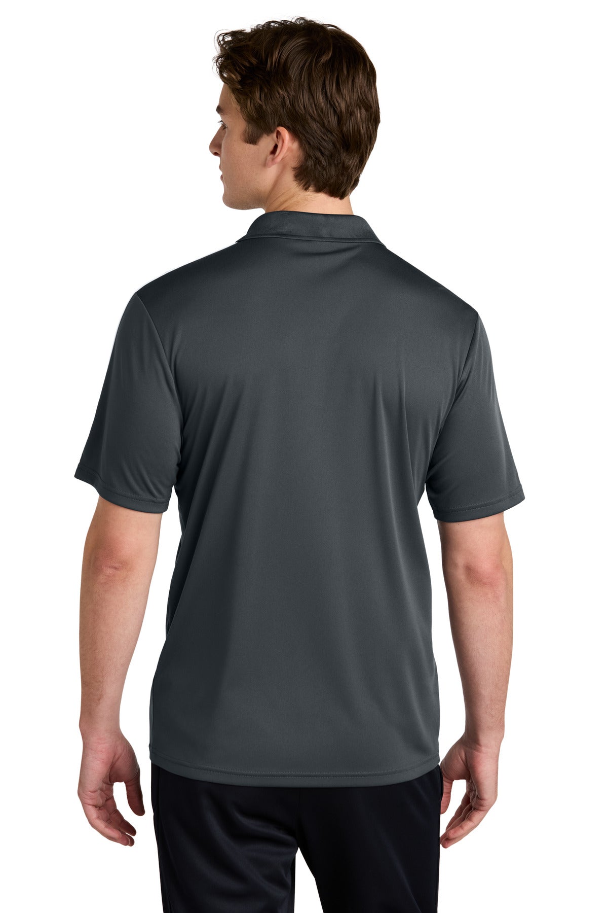 Custom Embroidered Sport-Tek Competitor United Polo ST104,Iron Grey/ White