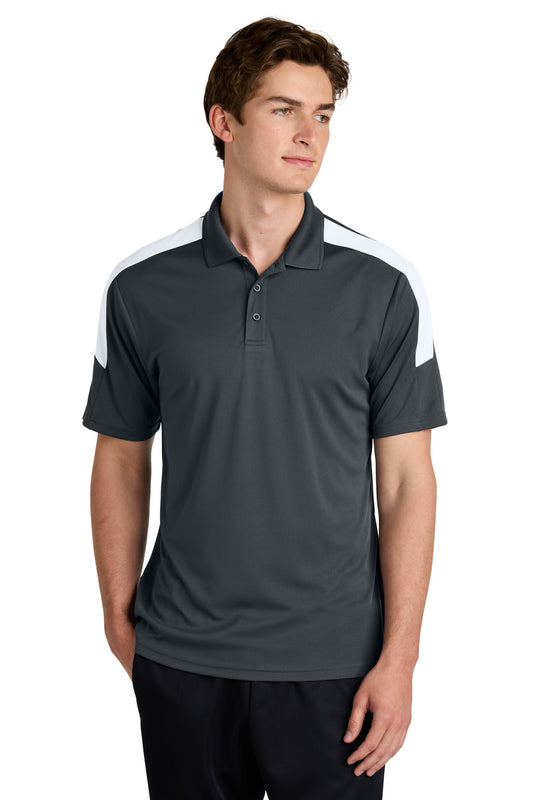 Sport-Tek Competitor United Polo ST104 Iron Grey/ White
