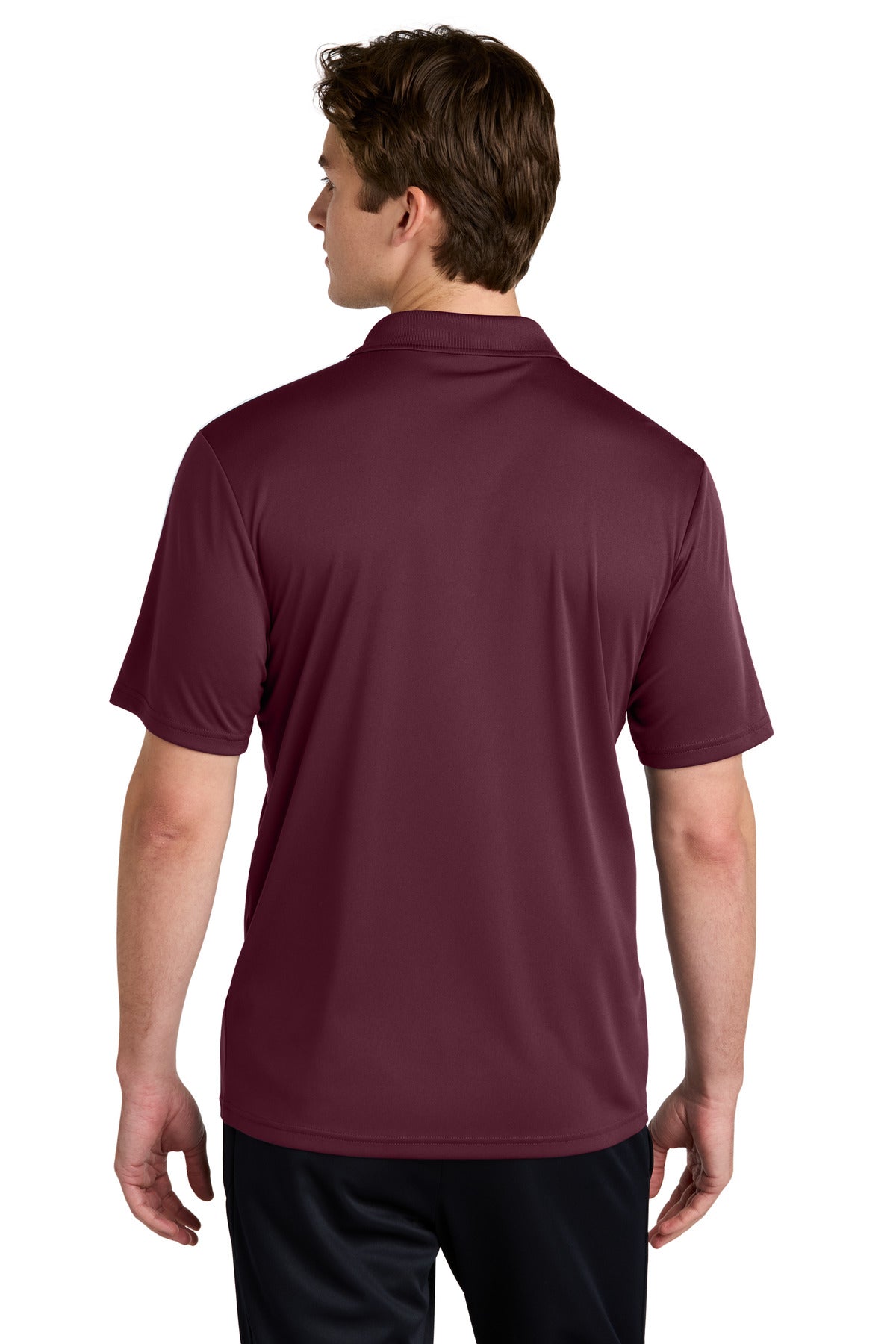 Custom Embroidered Sport-Tek Competitor United Polo ST104,Maroon/ White