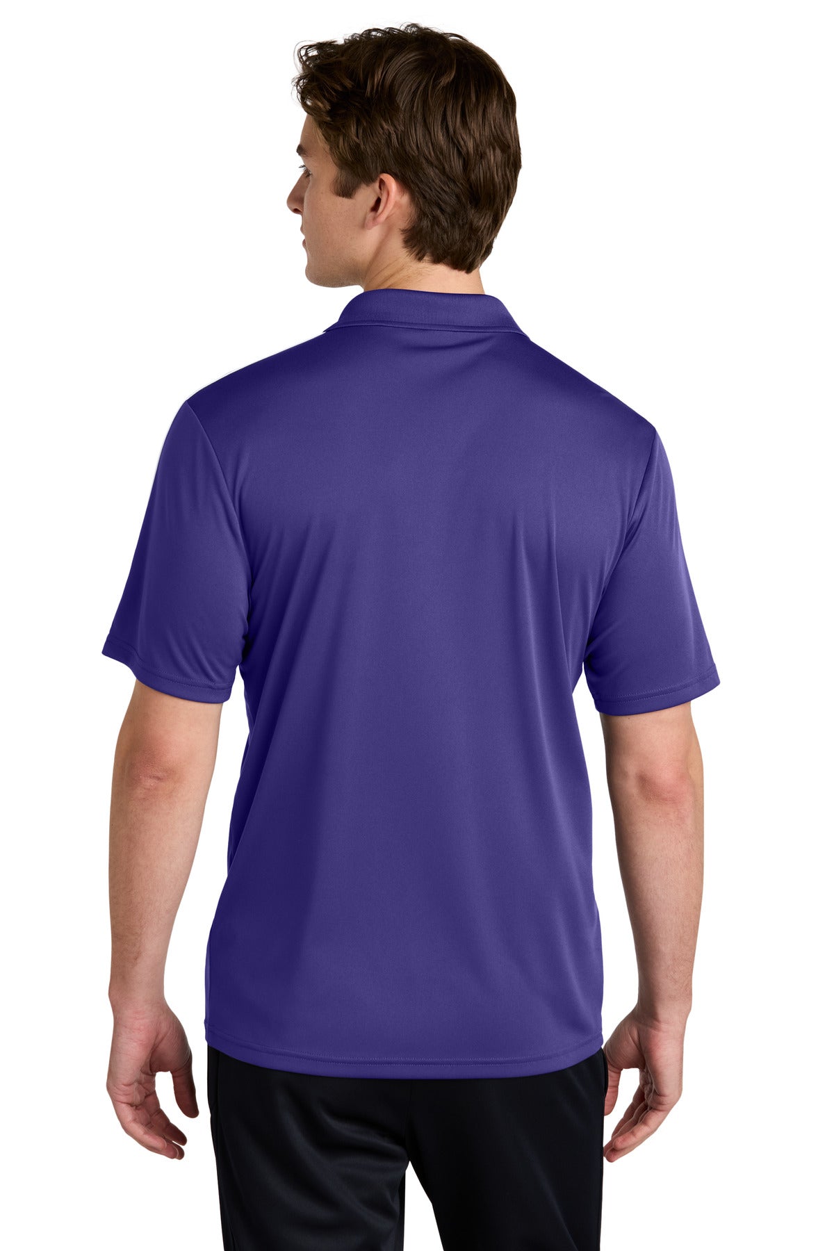 Custom Embroidered Sport-Tek Competitor United Polo ST104,Purple/ White