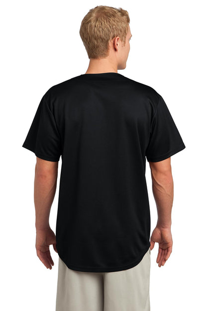 Custom Embroidered Sport-Tek PosiCharge Tough Mesh Full-Button Jersey. ST220,Black