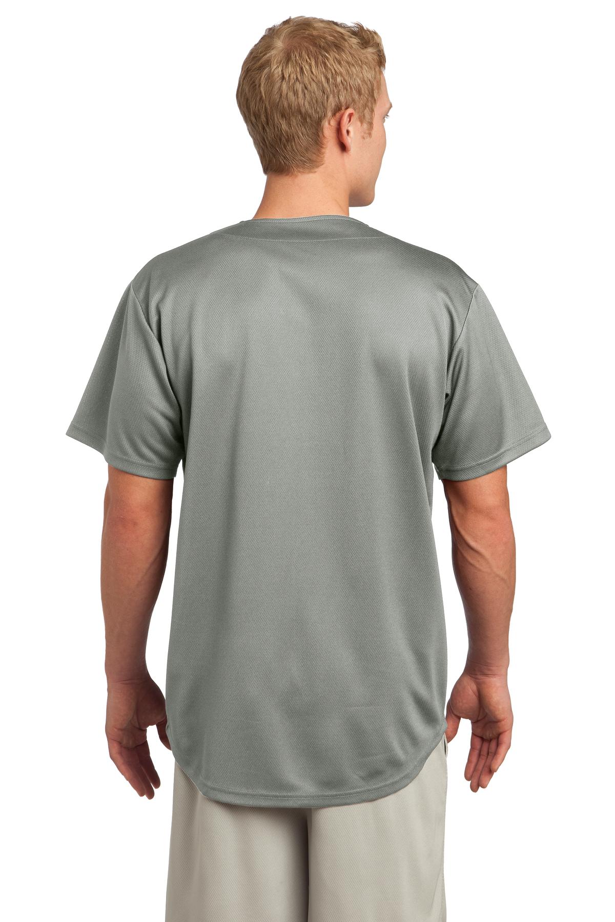 Custom Embroidered Sport-Tek PosiCharge Tough Mesh Full-Button Jersey. ST220,Silver