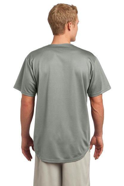 Custom Embroidered Sport-Tek PosiCharge Tough Mesh Full-Button Jersey. ST220,Silver