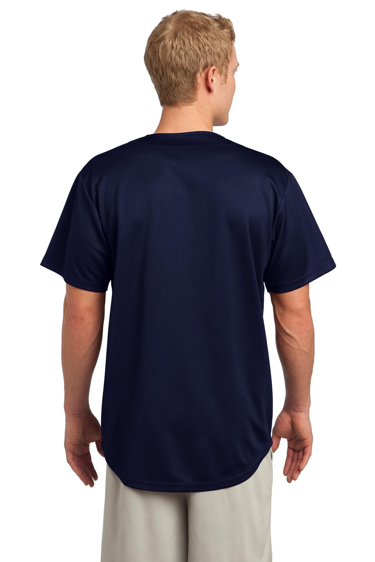 Custom Embroidered Sport-Tek PosiCharge Tough Mesh Full-Button Jersey. ST220,True Navy
