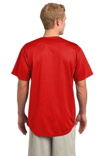 Custom Embroidered Sport-Tek PosiCharge Tough Mesh Full-Button Jersey. ST220,True Red