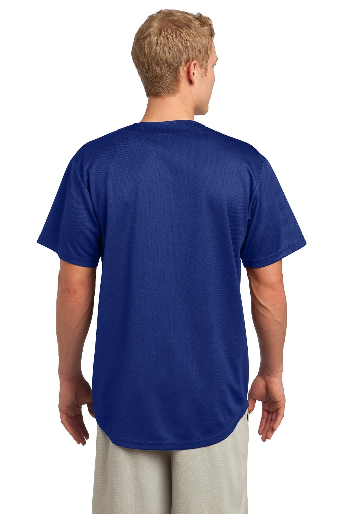 Custom Embroidered Sport-Tek PosiCharge Tough Mesh Full-Button Jersey. ST220,True Royal