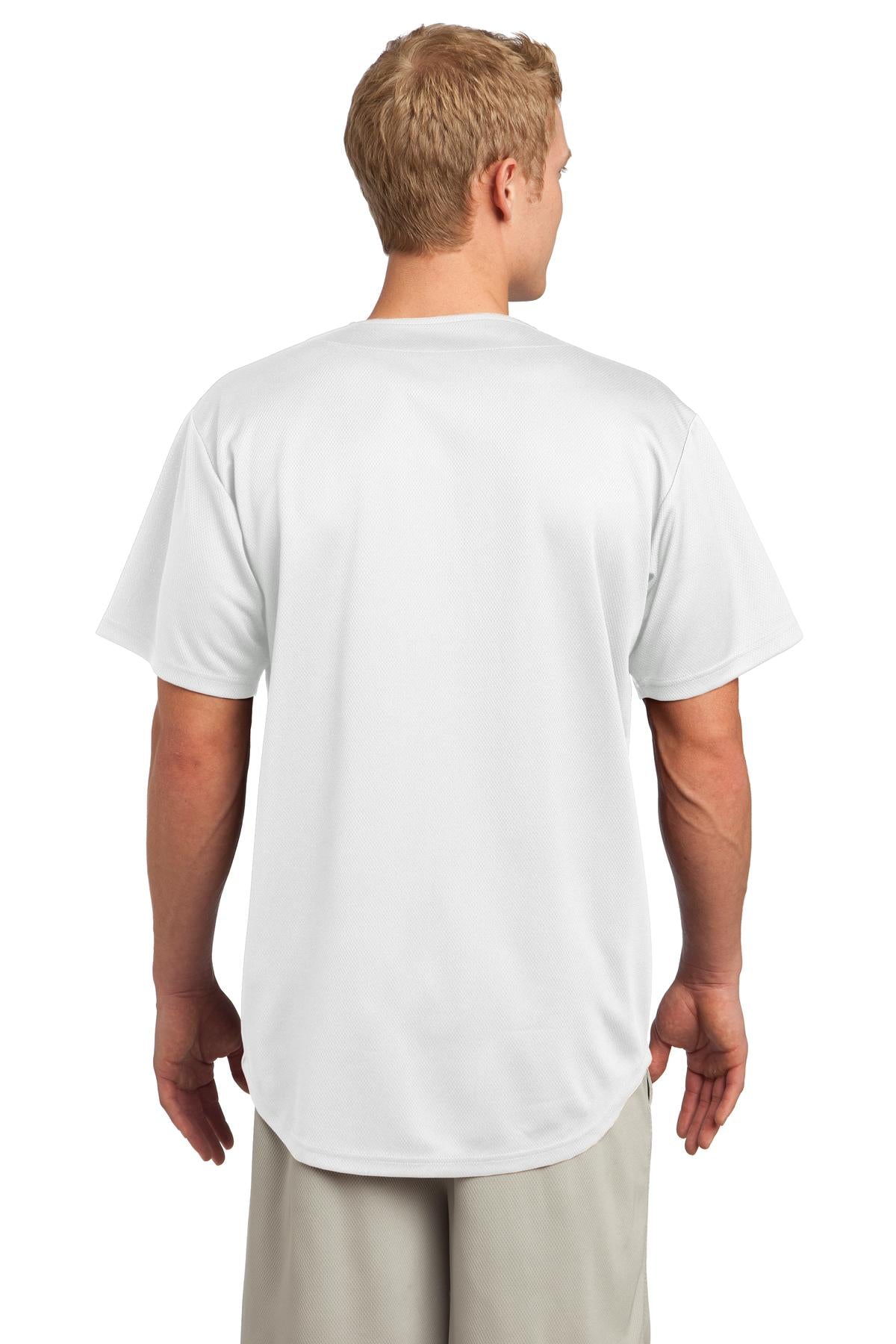 Custom Embroidered Sport-Tek PosiCharge Tough Mesh Full-Button Jersey. ST220,White