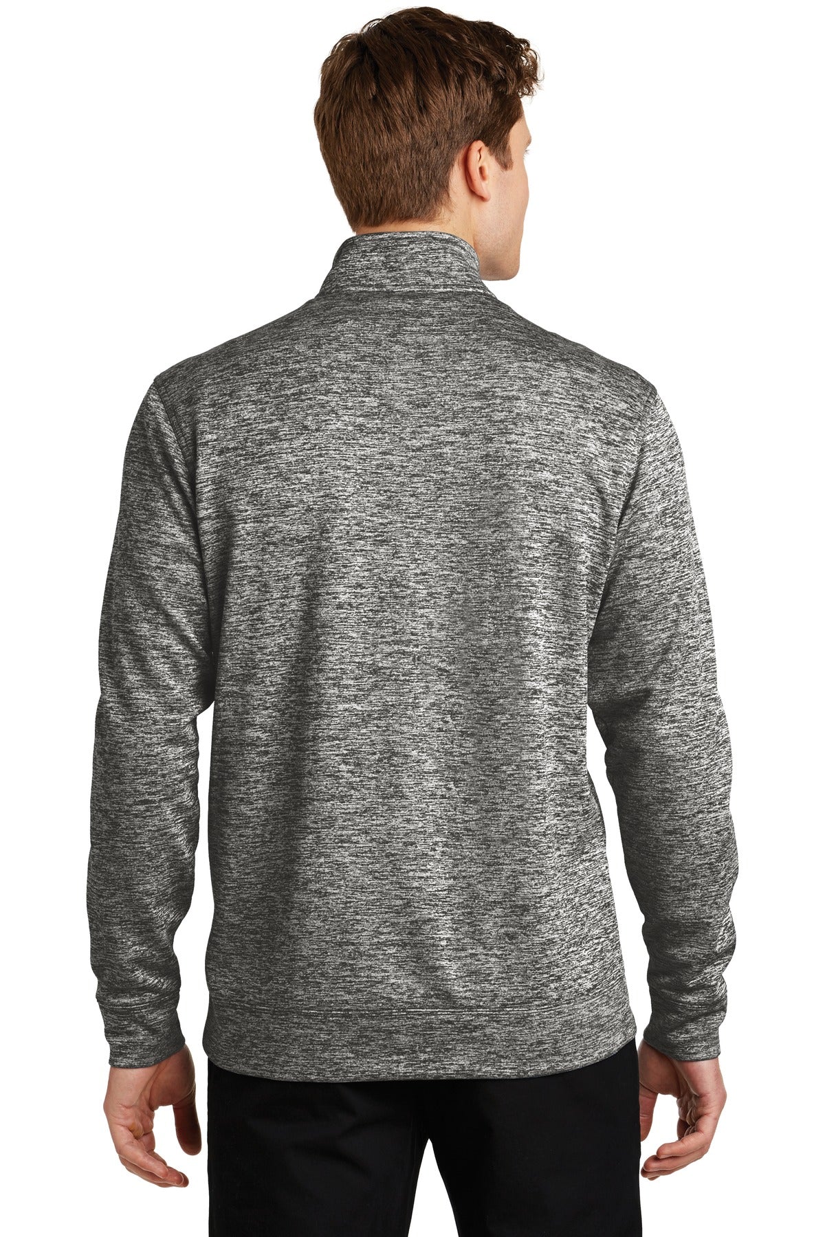 Custom Embroidered Sport-Tek PosiCharge Electric Heather Fleece 1/4-Zip Pullover. ST226,Black Electric