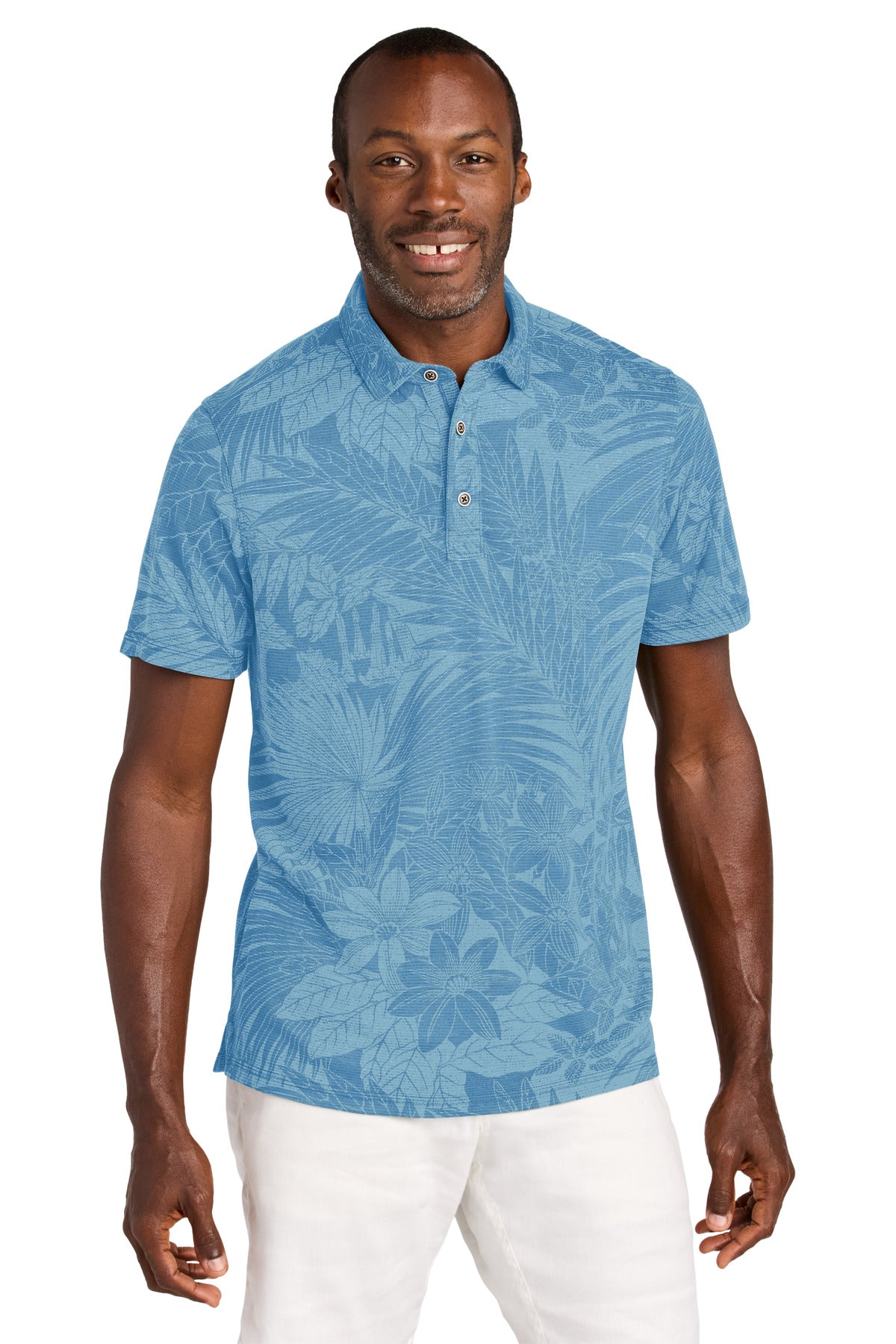 Custom Embroidered Tommy Bahama Polos/Knits in Chambray Blue