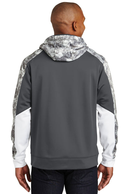 Custom Embroidered Sport-Tek Sport-Wick Mineral Freeze Fleece Colorblock Hooded Pullover. ST231,Dark Smoke Grey/ Dark Smoke Grey