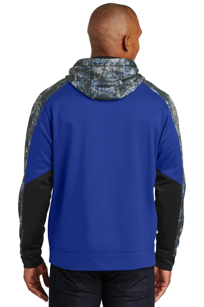 Custom Embroidered Sport-Tek Sport-Wick Mineral Freeze Fleece Colorblock Hooded Pullover. ST231,True Royal/ True Royal