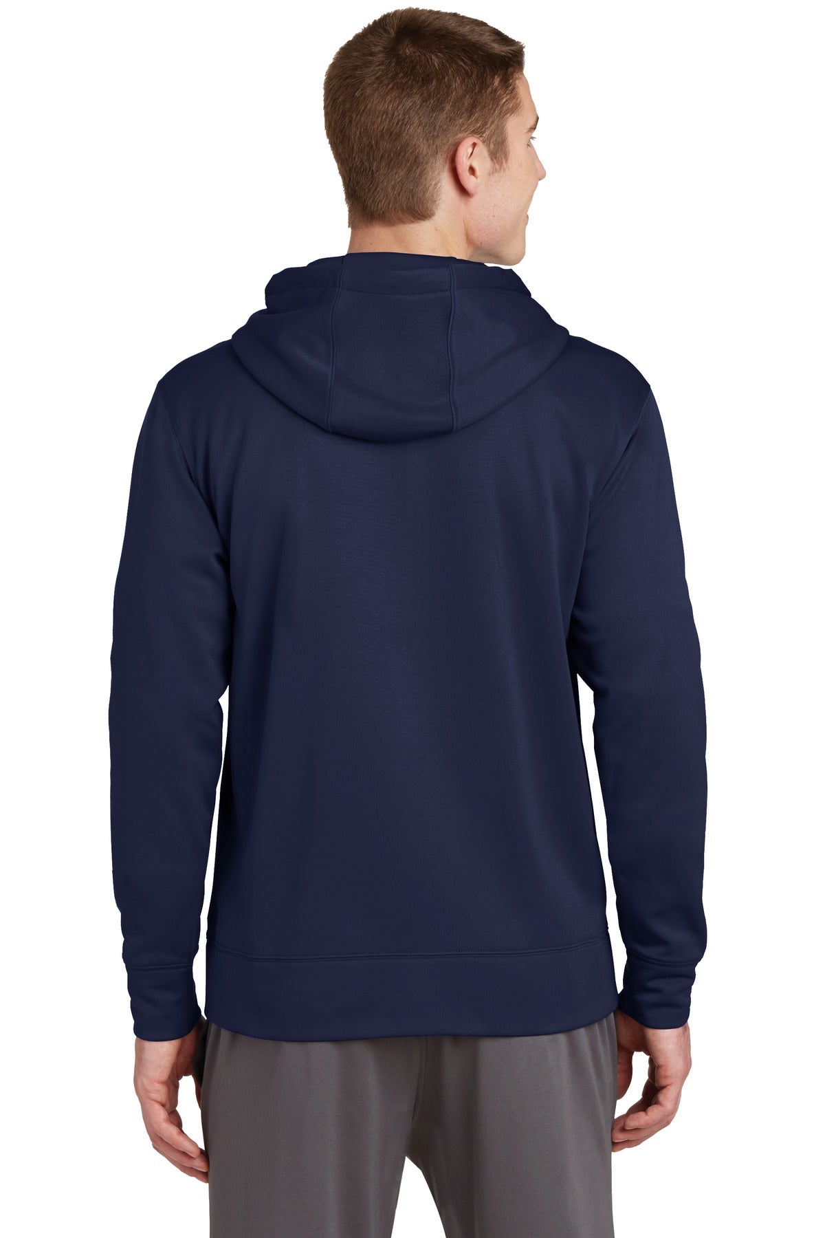 Custom Embroidered Sport-Tek Sport-Wick Fleece Full-Zip Hooded Jacket.  ST238,Navy