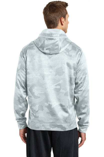 Custom Embroidered Sport-Tek Sport-Wick CamoHex Fleece Hooded Pullover. ST240,White