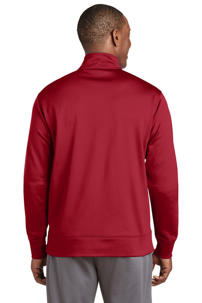 Custom Embroidered Sport-Tek Sport-Wick Fleece Full-Zip Jacket.  ST241,Deep Red