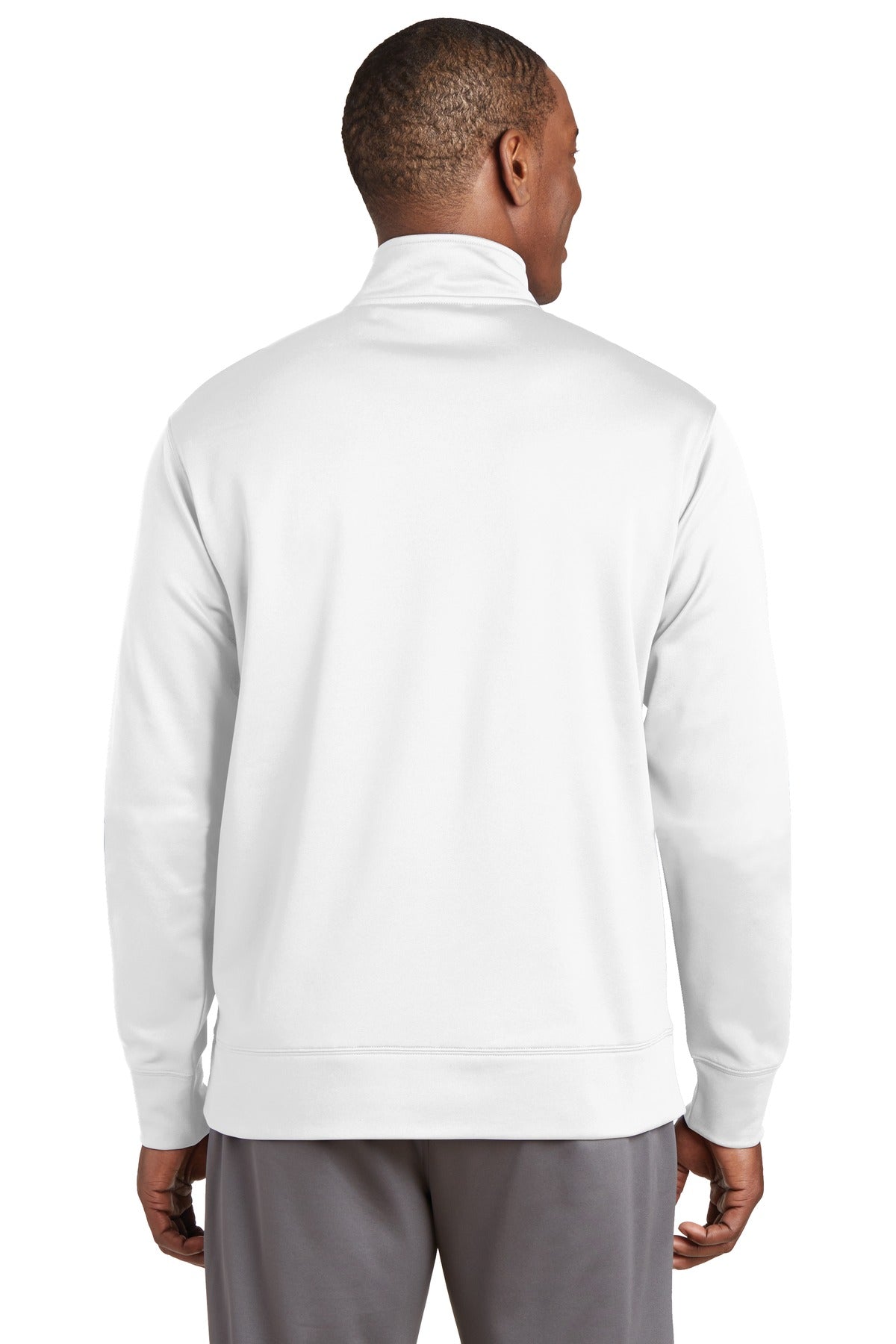 Custom Embroidered Sport-Tek Sport-Wick Fleece Full-Zip Jacket.  ST241,White