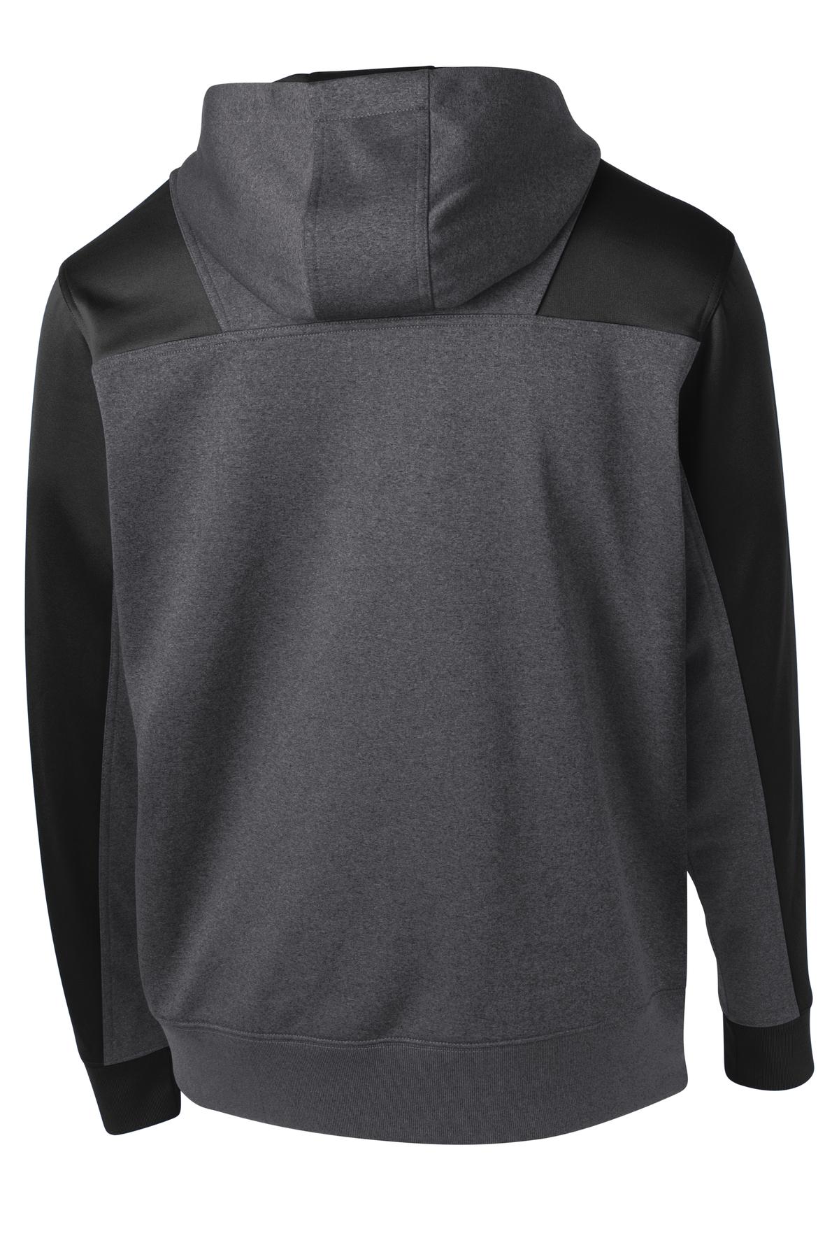 Sport-Tek  Tech Fleece Colorblock 1/4-Zip Hooded Sweatshirt. ST249