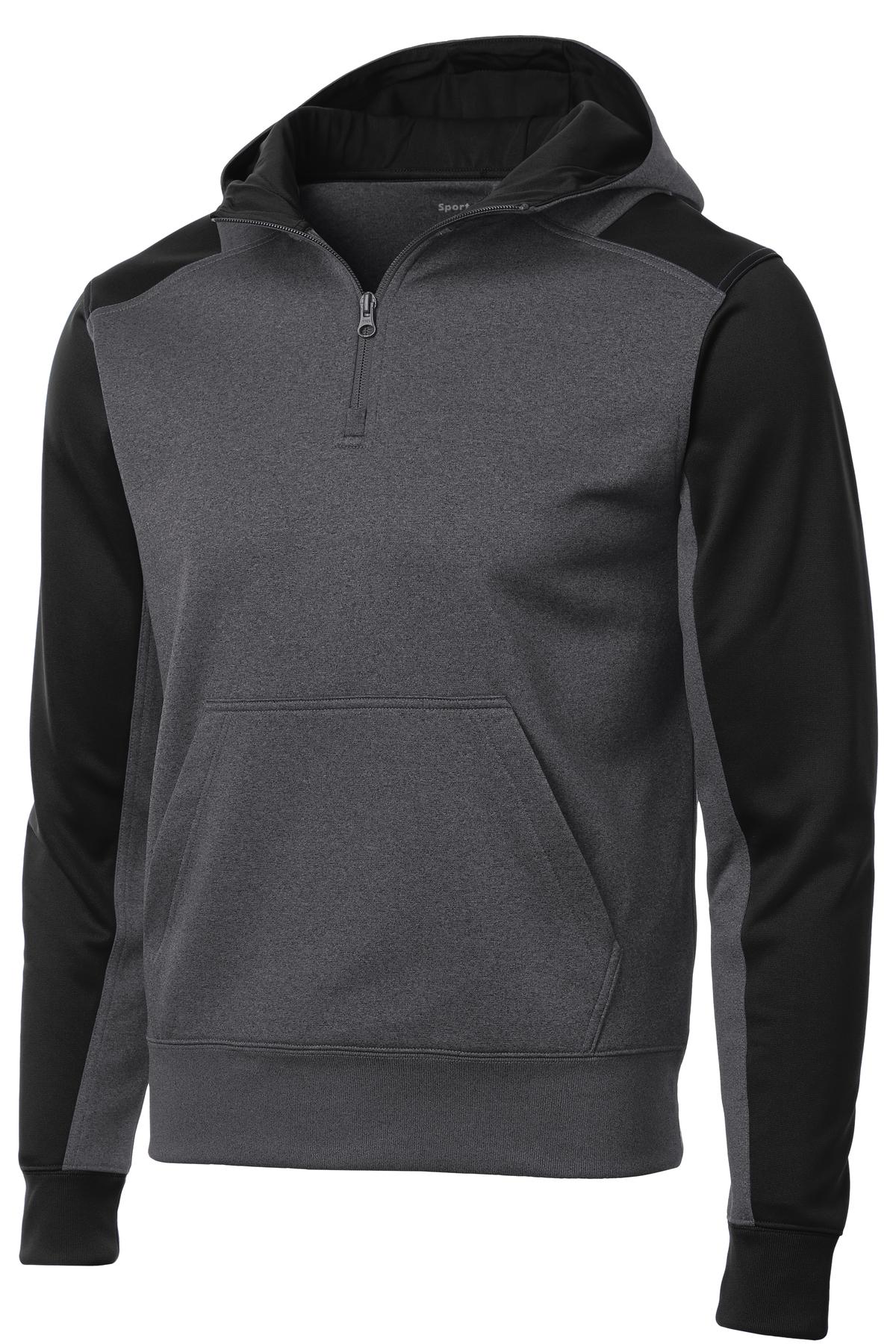 Sport-Tek  Tech Fleece Colorblock 1/4-Zip Hooded Sweatshirt. ST249