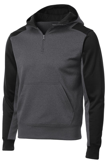 Sport-Tek  Tech Fleece Colorblock 1/4-Zip Hooded Sweatshirt. ST249