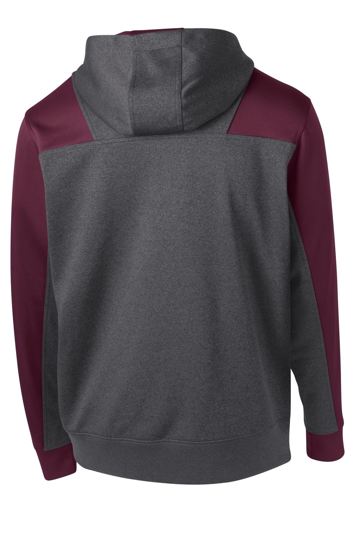 Sport-Tek  Tech Fleece Colorblock 1/4-Zip Hooded Sweatshirt. ST249