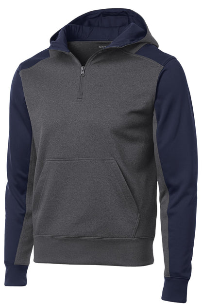 Sport-Tek  Tech Fleece Colorblock 1/4-Zip Hooded Sweatshirt. ST249