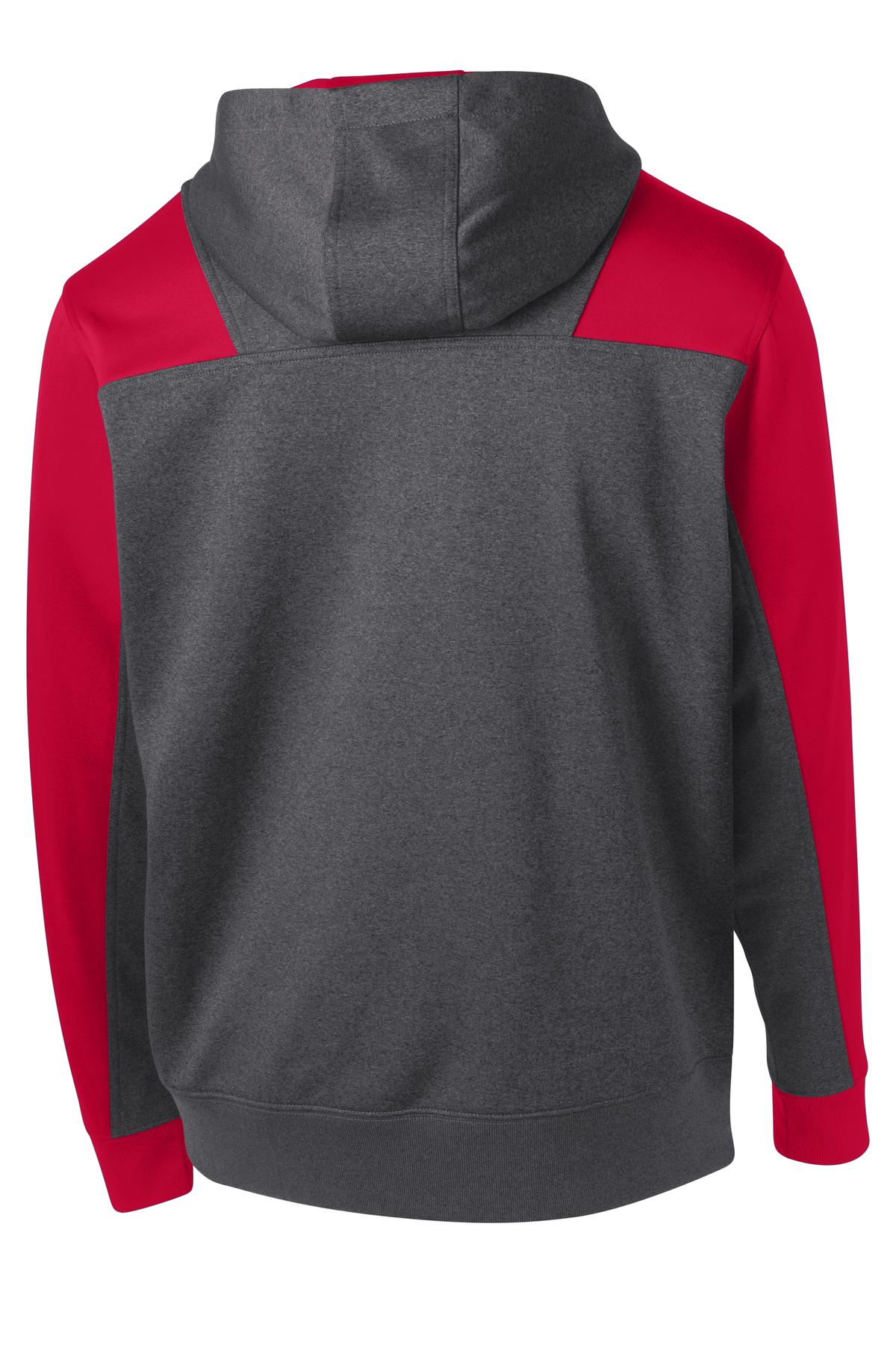 Sport-Tek  Tech Fleece Colorblock 1/4-Zip Hooded Sweatshirt. ST249