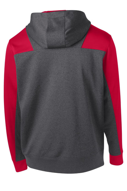 Sport-Tek  Tech Fleece Colorblock 1/4-Zip Hooded Sweatshirt. ST249