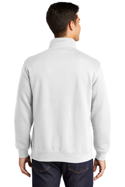 Custom Embroidered Sport-Tek 1/4-Zip Sweatshirt. ST253,White