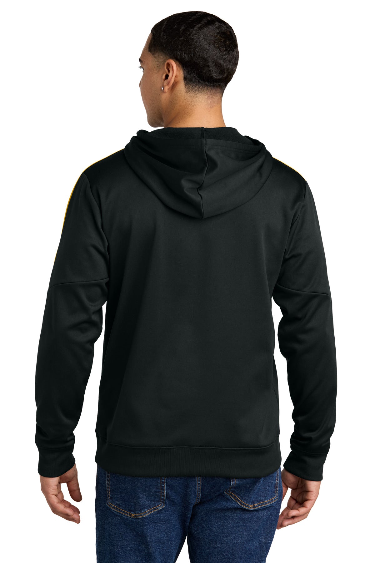 Custom Embroidered Sport-Tek Sport-Wick Fleece United Pullover Hoodie ST255,Black/ Gold