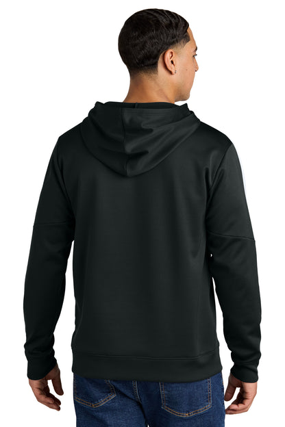 Custom Embroidered Sport-Tek Sport-Wick Fleece United Pullover Hoodie ST255,Black/ White