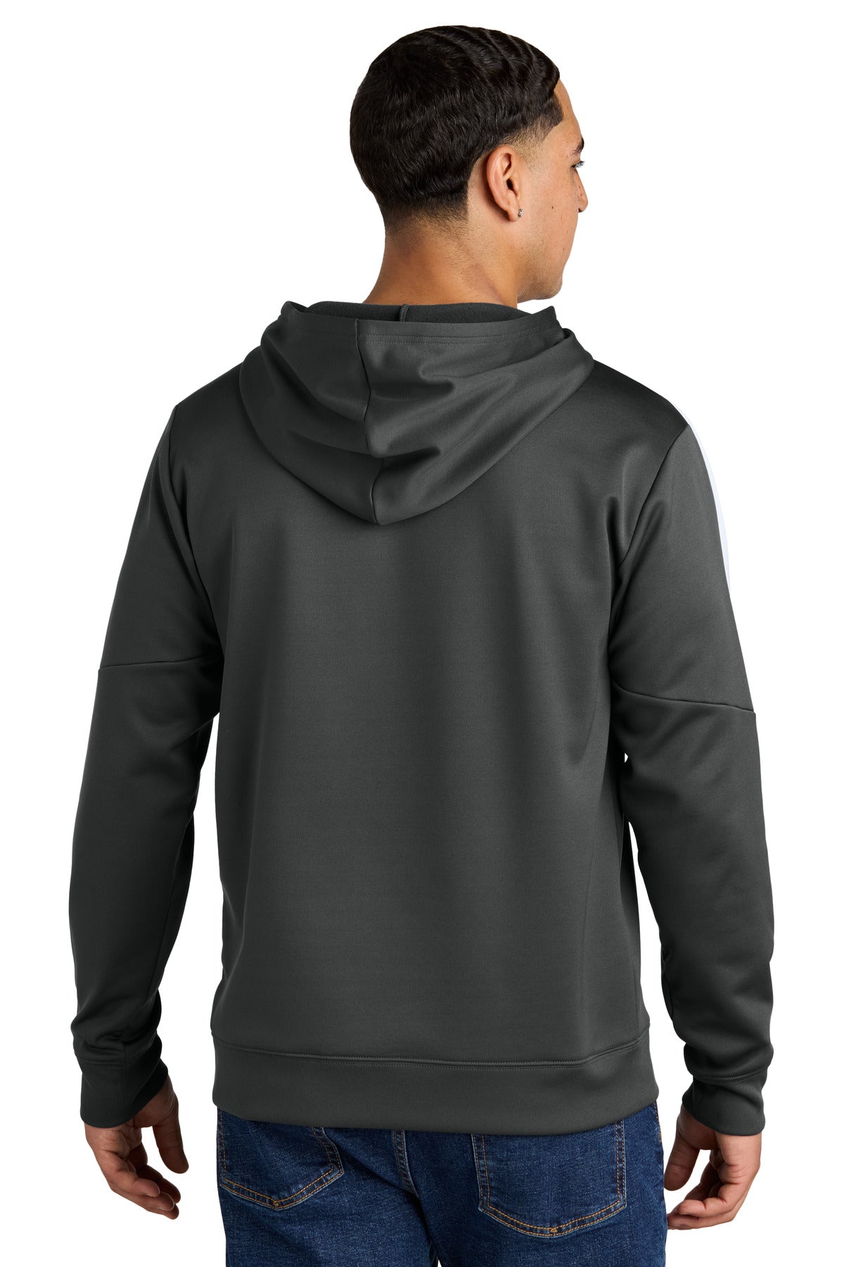 Custom Embroidered Sport-Tek Sport-Wick Fleece United Pullover Hoodie ST255,Iron Grey/ White