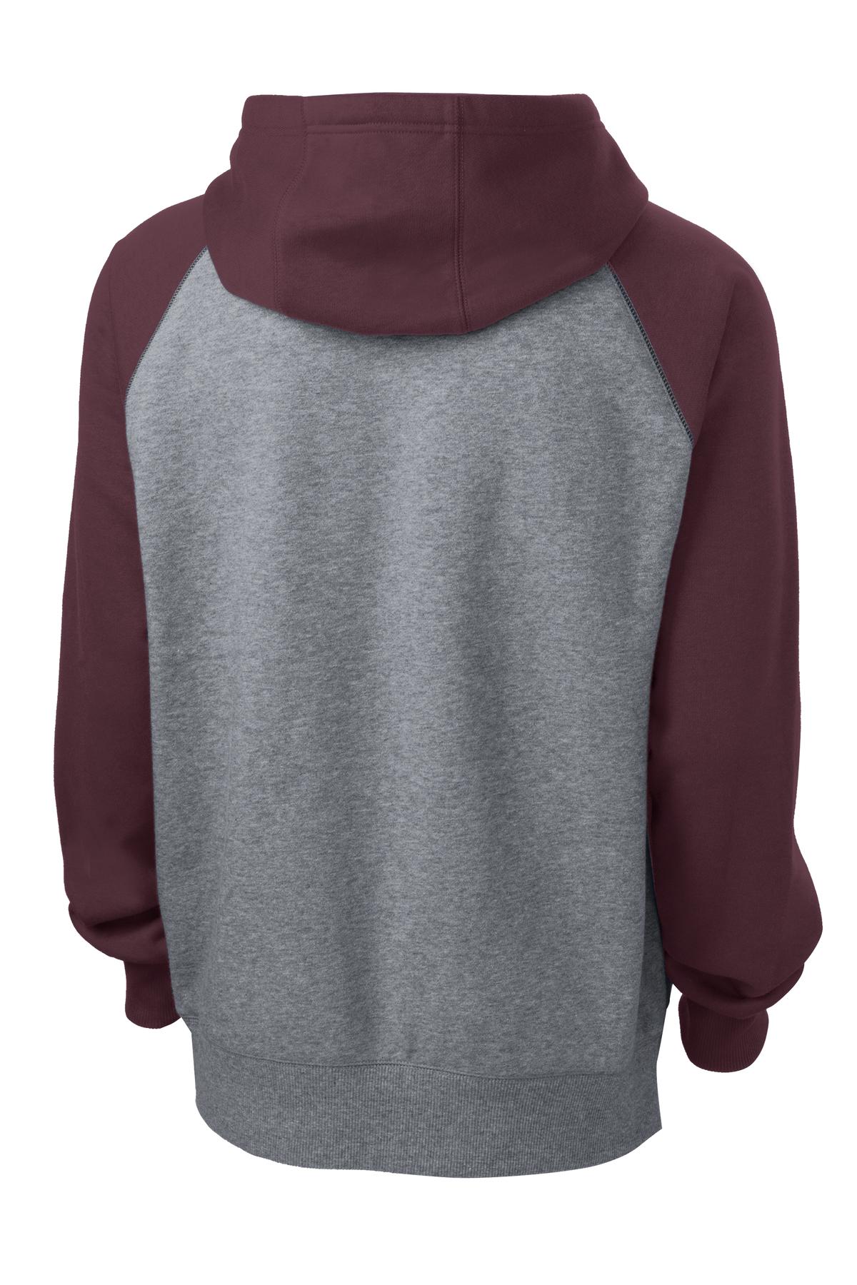 Sport-Tek Raglan Colorblock Pullover Hooded Sweatshirt. ST267