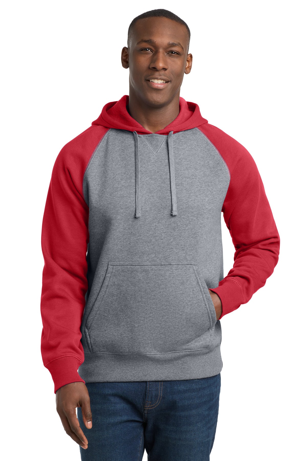 Custom Embroidered Sport-Tek Sweatshirts/Fleece in True Red/ Vintage Heather