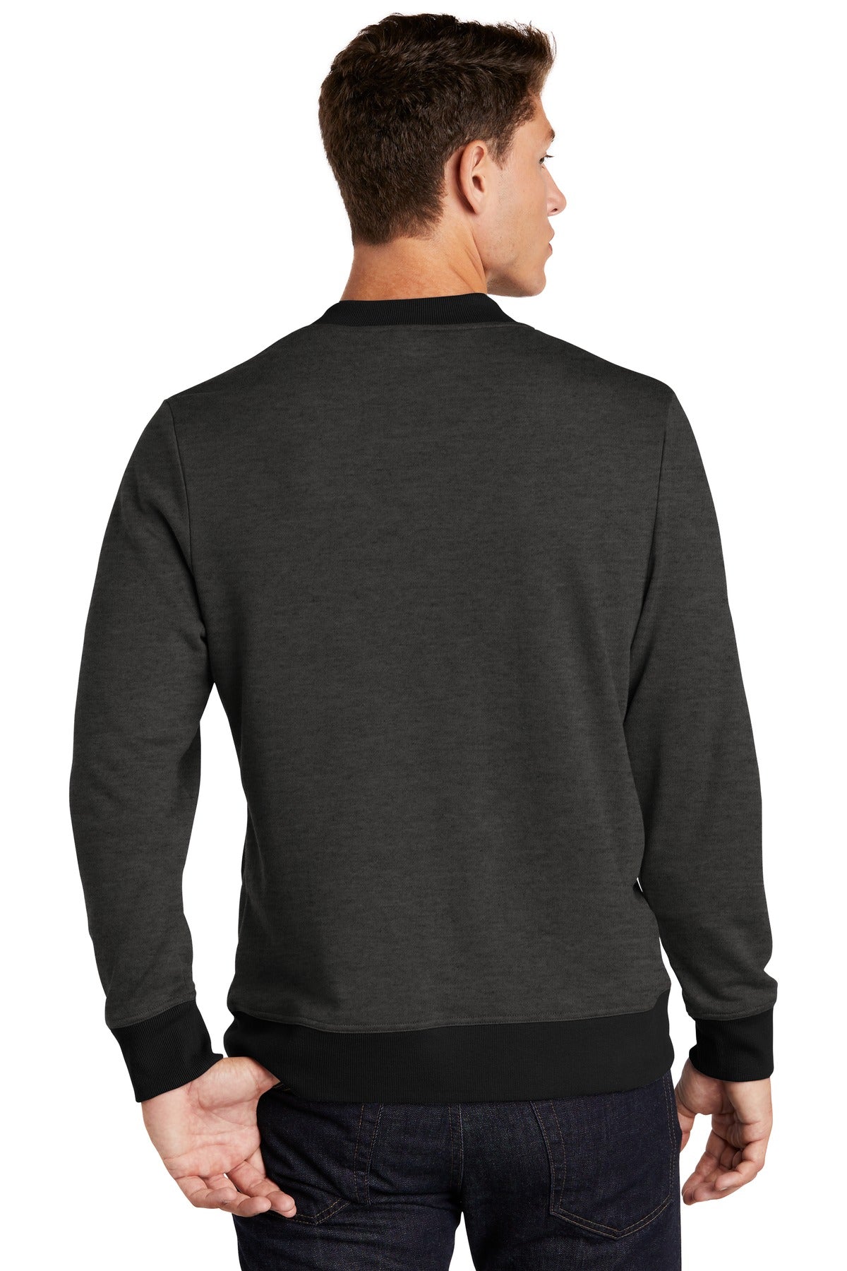 Custom Embroidered Sport-Tek  Lightweight French Terry Bomber. ST274,Heather Black
