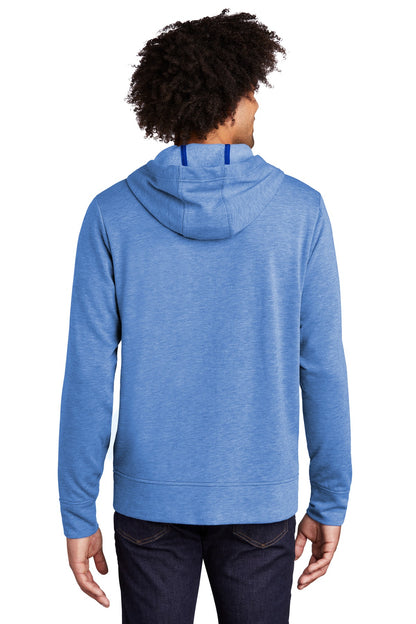 Custom Embroidered Sport-Tek  PosiCharge  Tri-Blend Wicking Fleece Full-Zip Hooded Jacket ST293,True Royal Heather