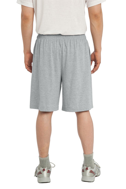 Custom Embroidered Sport-Tek Jersey Knit Short with Pockets. ST310,Heather Grey