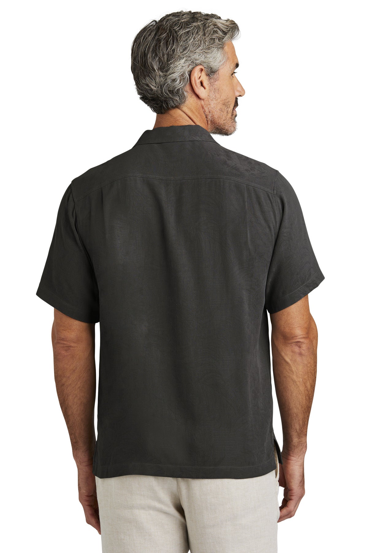 Custom Embroidered Tommy Bahama Tropic Isles Short Sleeve Shirt ST325384TB,Black