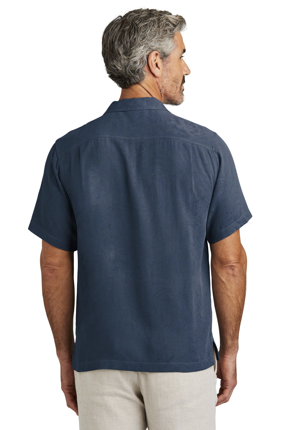 Custom Embroidered Tommy Bahama Tropic Isles Short Sleeve Shirt ST325384TB,Navy