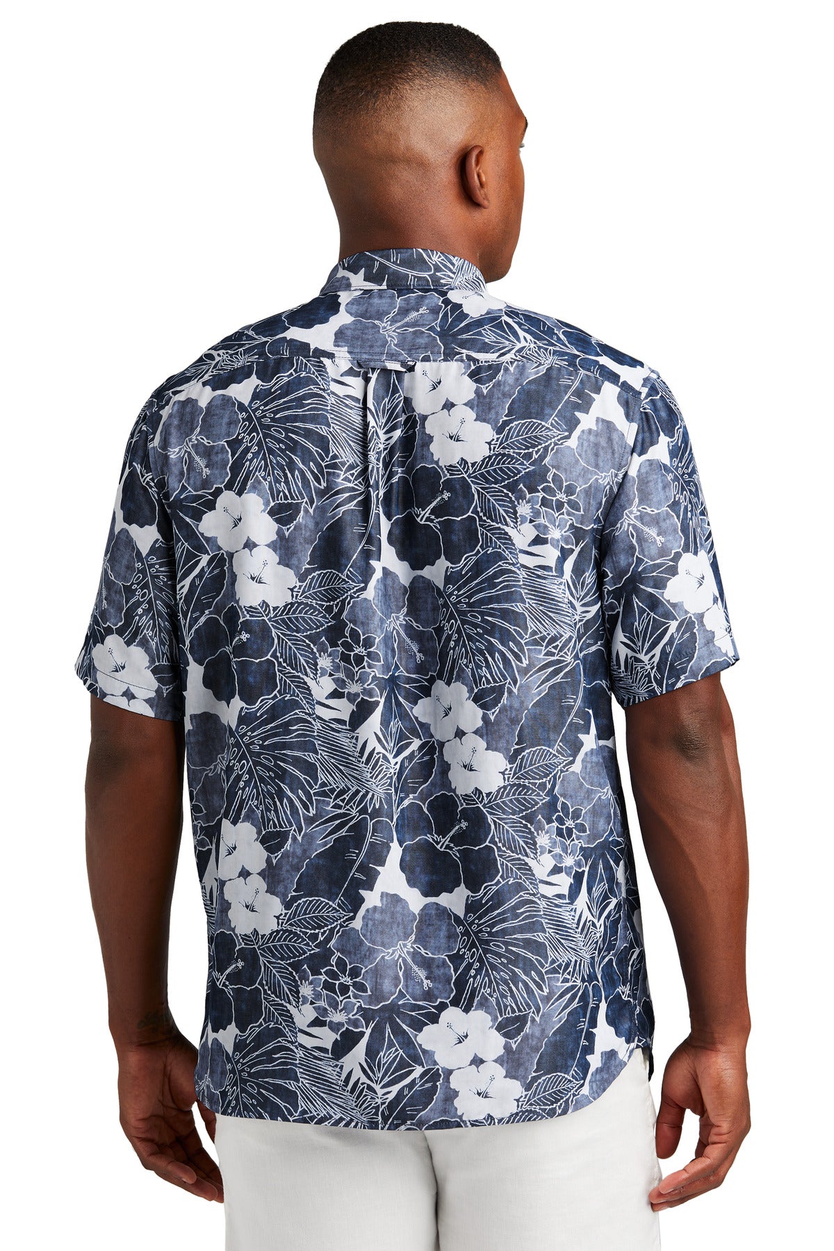 Custom Embroidered Tommy Bahama Coconut Point Playa Flora Short Sleeve Shirt ST325929TB,Blue Note