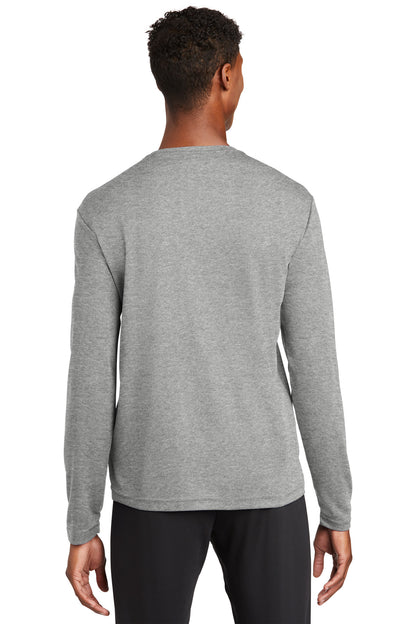 Custom Embroidered Sport-Tek PosiCharge RacerMesh Long Sleeve Tee. ST340LS,Grey Heather