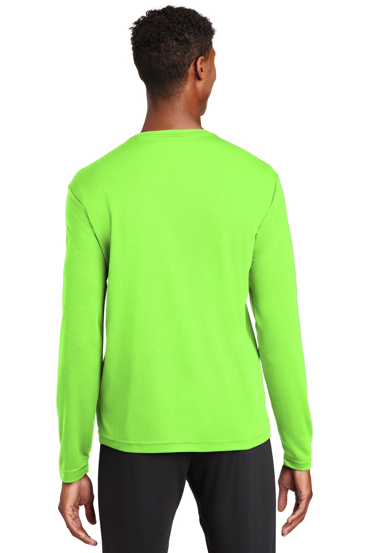 Custom Embroidered Sport-Tek PosiCharge RacerMesh Long Sleeve Tee. ST340LS,Neon Green