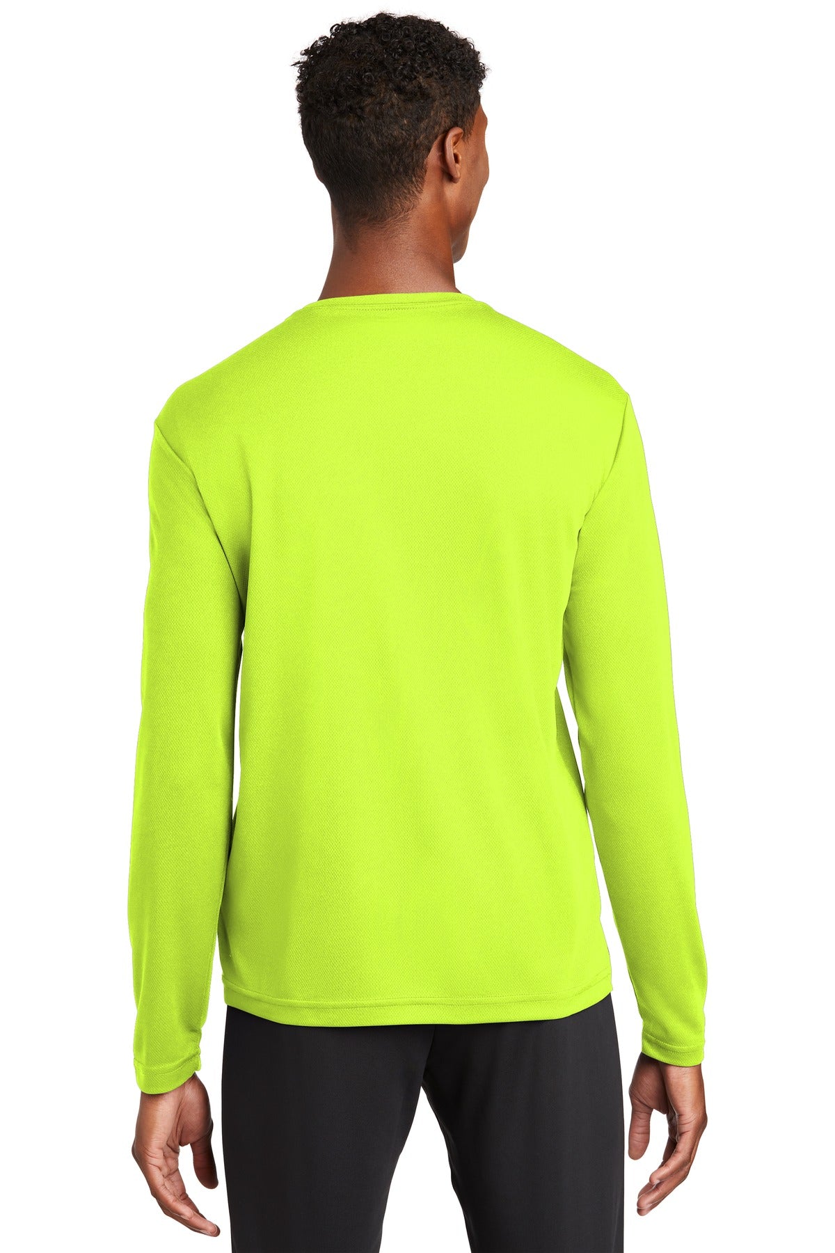 Custom Embroidered Sport-Tek PosiCharge RacerMesh Long Sleeve Tee. ST340LS,Neon Yellow