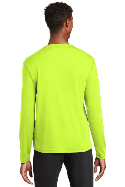 Custom Embroidered Sport-Tek PosiCharge RacerMesh Long Sleeve Tee. ST340LS,Neon Yellow
