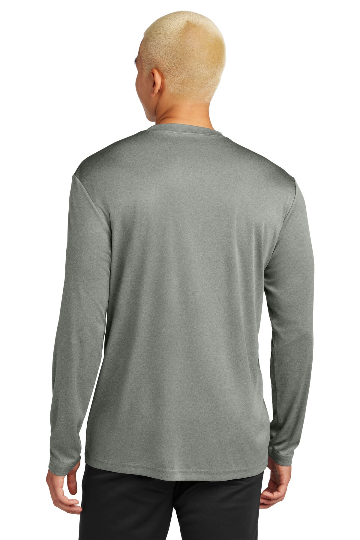 Custom Embroidered Sport-Tek Long Sleeve PosiCharge Competitor Tee. ST350LS,Grey Concrete Heather
