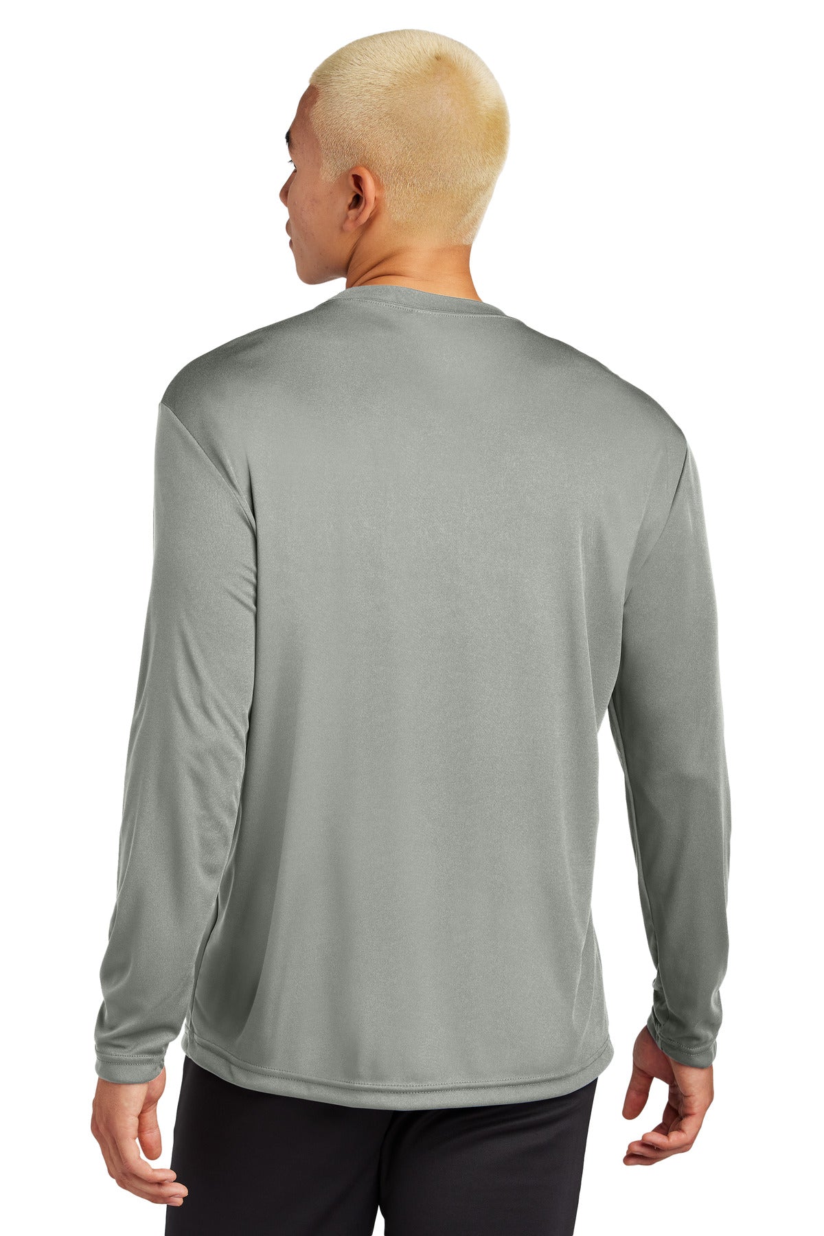 Custom Embroidered Sport-Tek Long Sleeve PosiCharge Competitor Tee. ST350LS,Grey Concrete