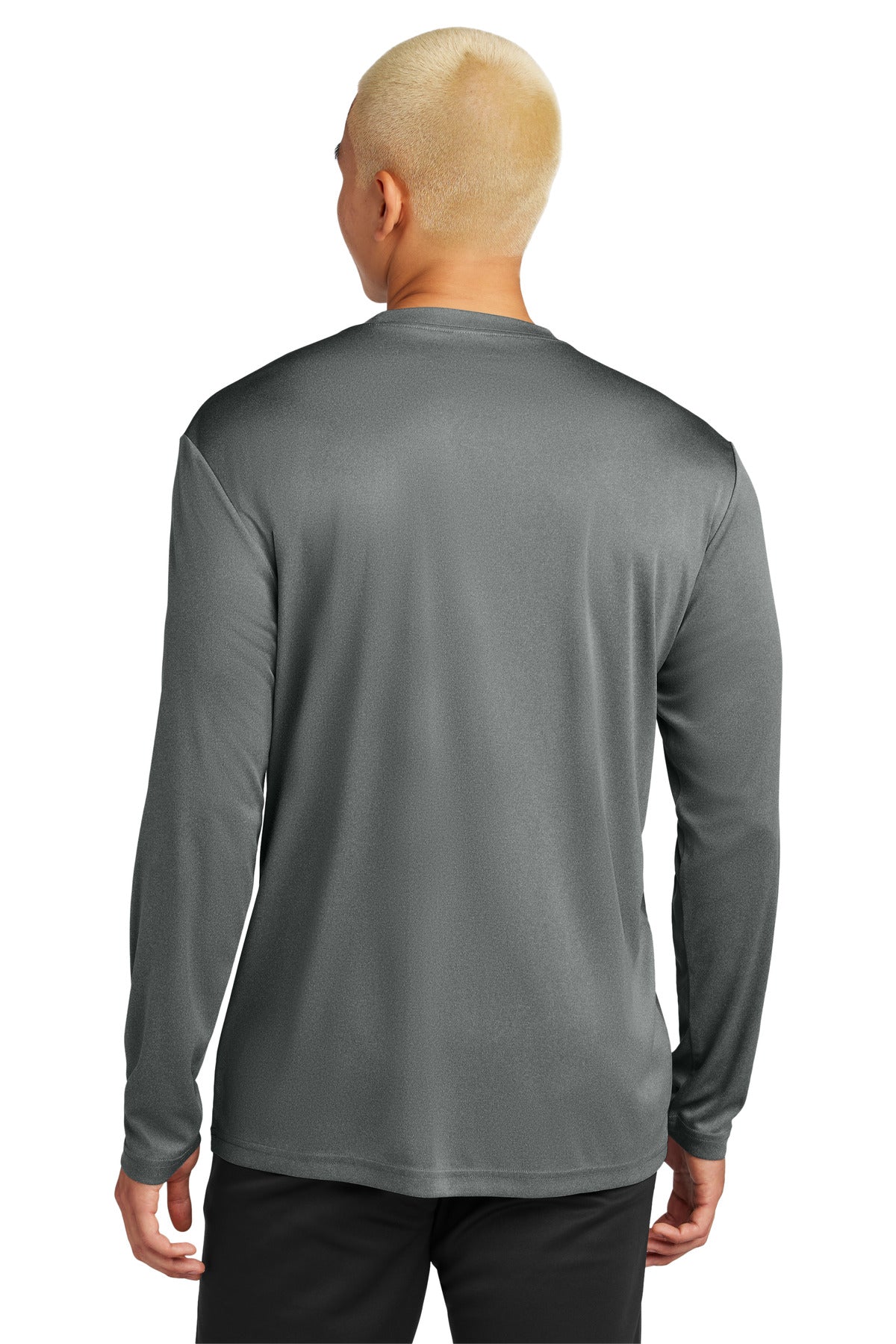 Custom Embroidered Sport-Tek Long Sleeve PosiCharge Competitor Tee. ST350LS,Iron Grey Heather