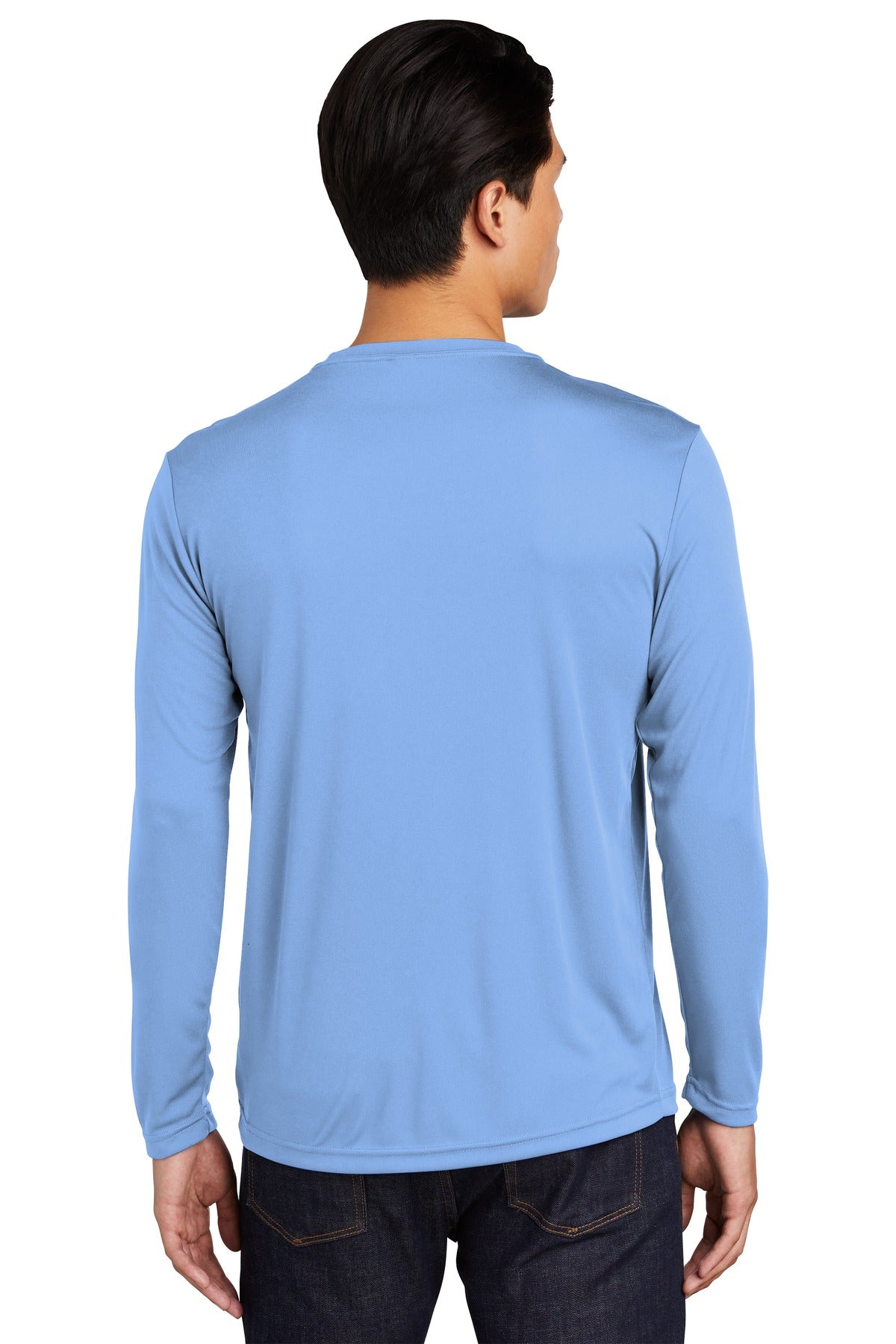 Custom Embroidered Sport-Tek Long Sleeve PosiCharge Competitor Tee. ST350LS,Carolina Blue