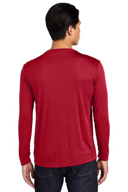 Custom Embroidered Sport-Tek Long Sleeve PosiCharge Competitor Tee. ST350LS,Deep Red