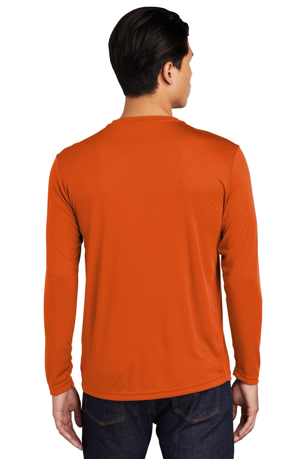 Custom Embroidered Sport-Tek Long Sleeve PosiCharge Competitor Tee. ST350LS,Deep Orange