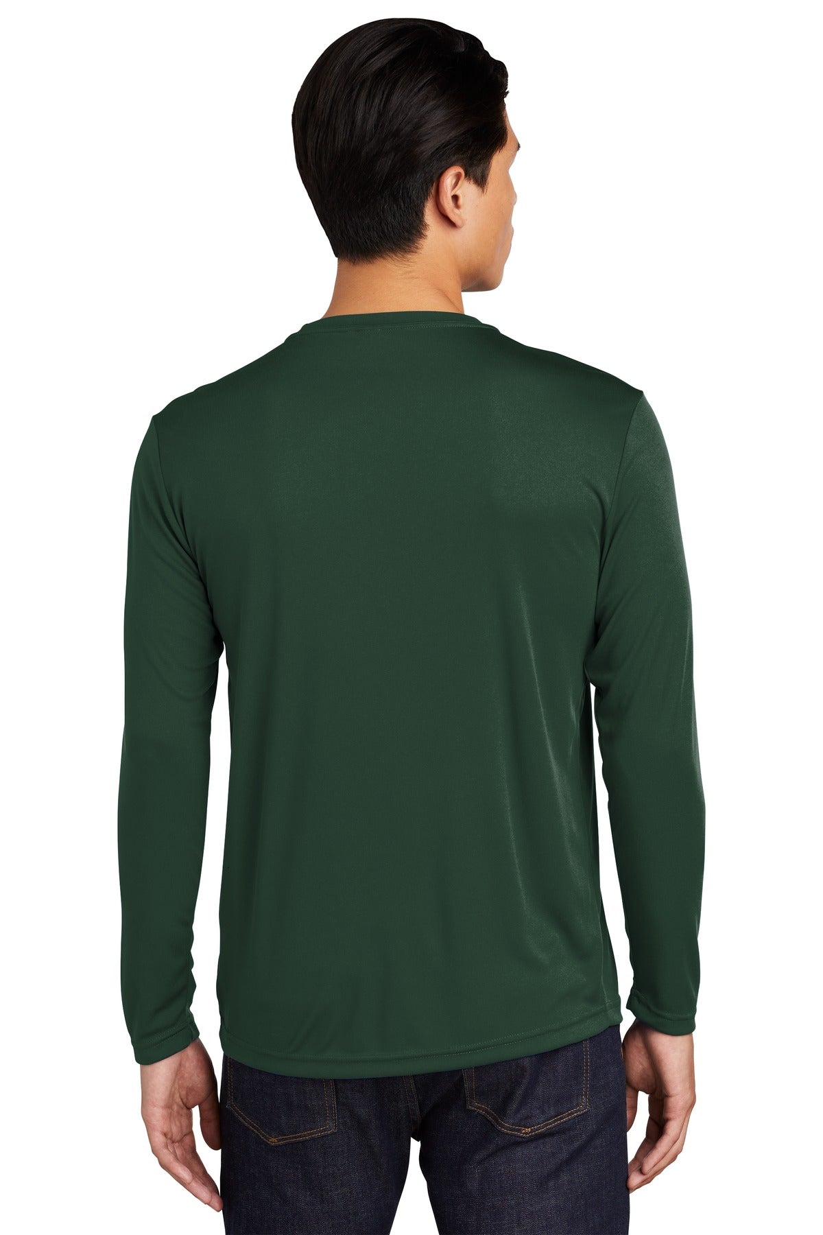 Custom Embroidered Sport-Tek Long Sleeve PosiCharge Competitor Tee. ST350LS,Forest Green